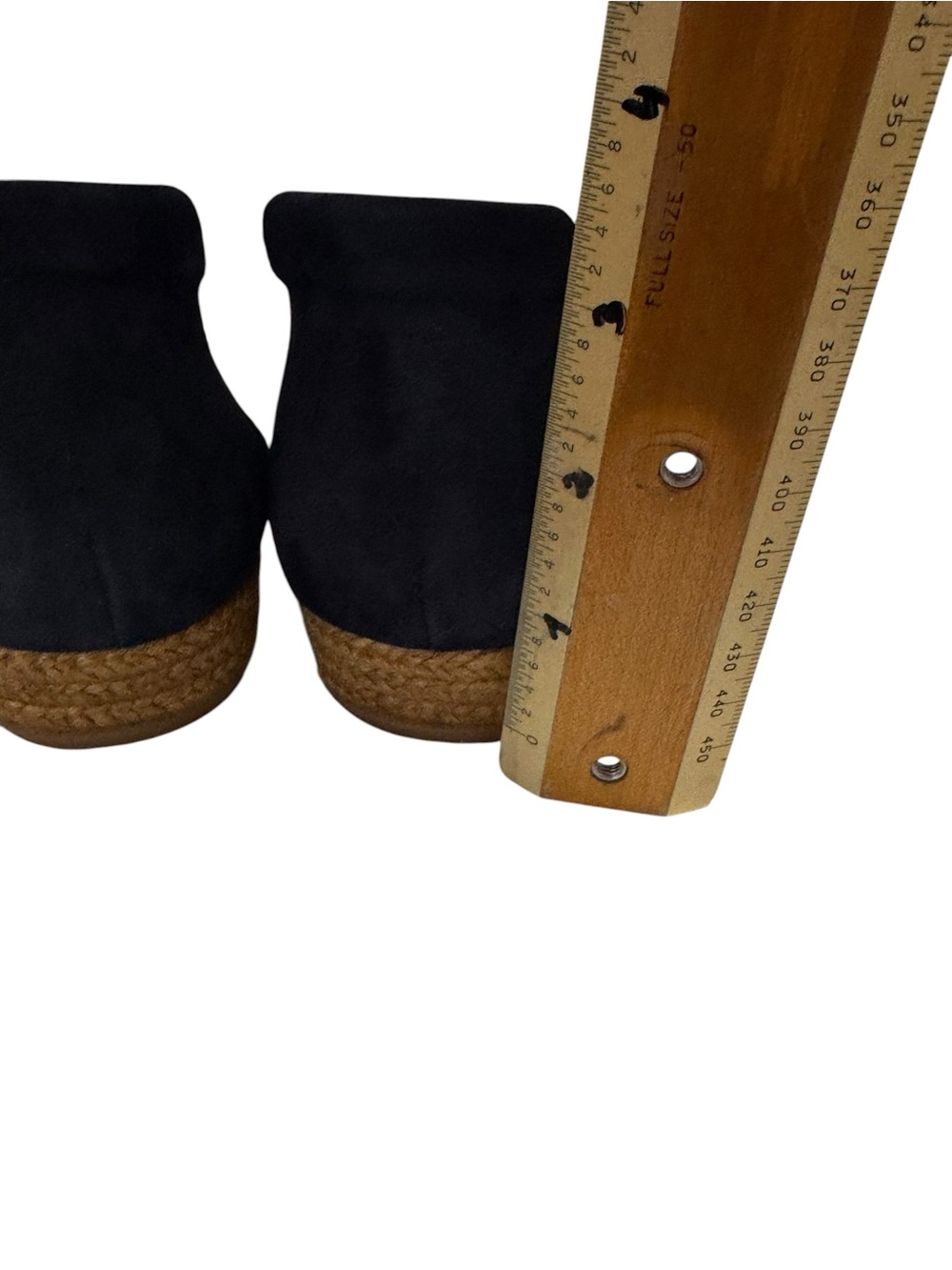 Eric Michael Navy Suede & Gold Espadrille Wedge Sandals Size 9.5 (40) Like New - Picture 7 of 11